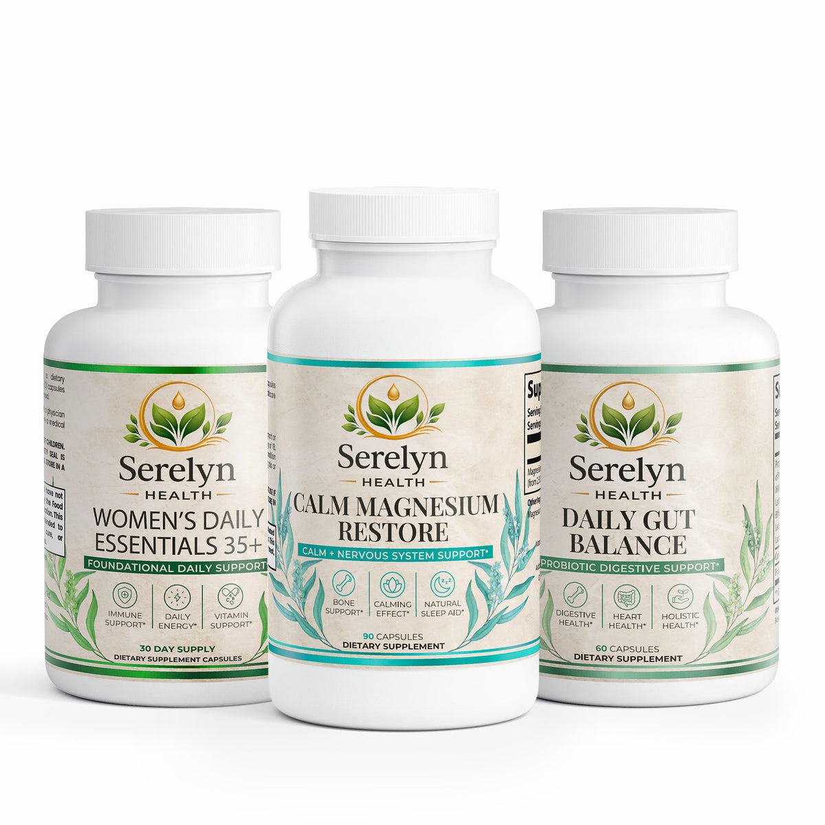 Serelyn Health Daily Balance Stack with three supplement products