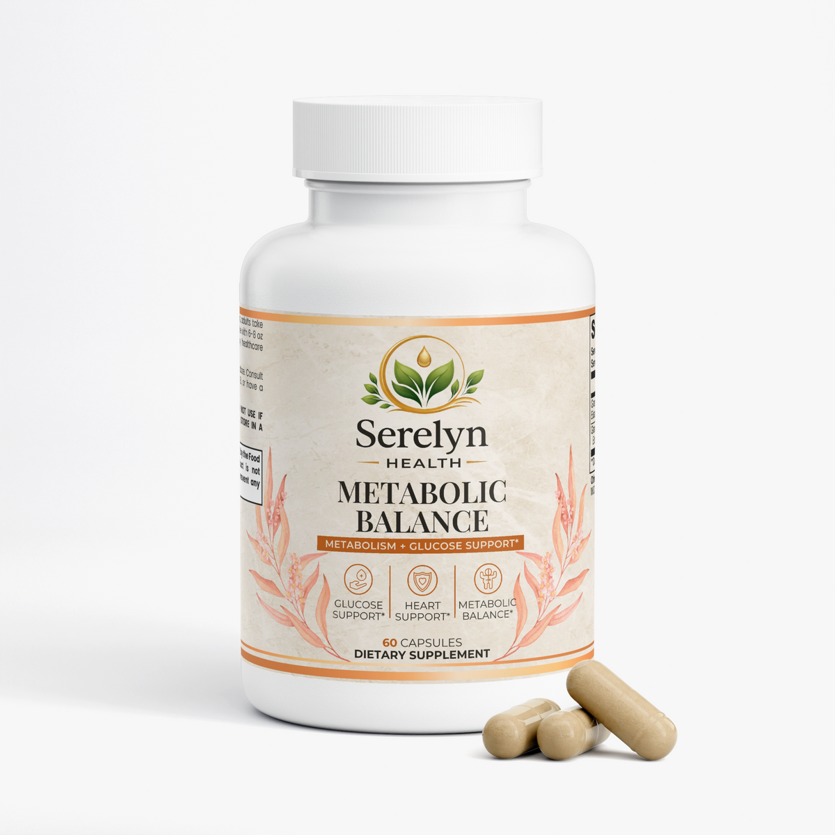 Alternate product view of the Serelyn Health Metabolic Balance supplement bottle.