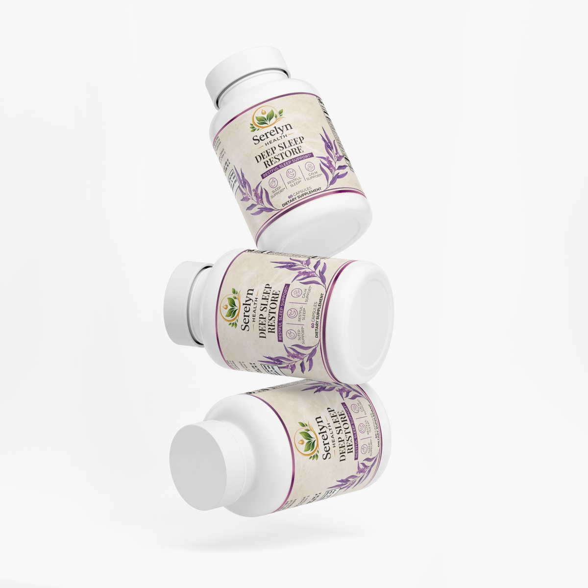 Alternate product view of the Serelyn Health Deep Sleep Restore supplement bottle.