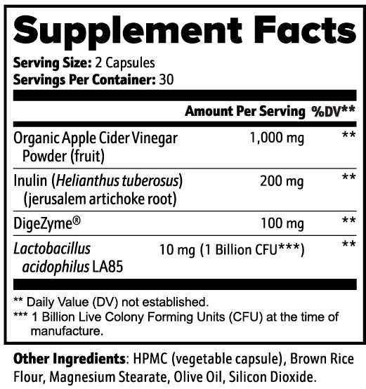 Supplement Facts and other ingredients label for Serelyn Health Gut Harmony.