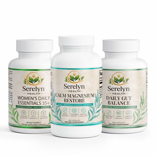 Serelyn Health Daily Balance Stack with three supplement products